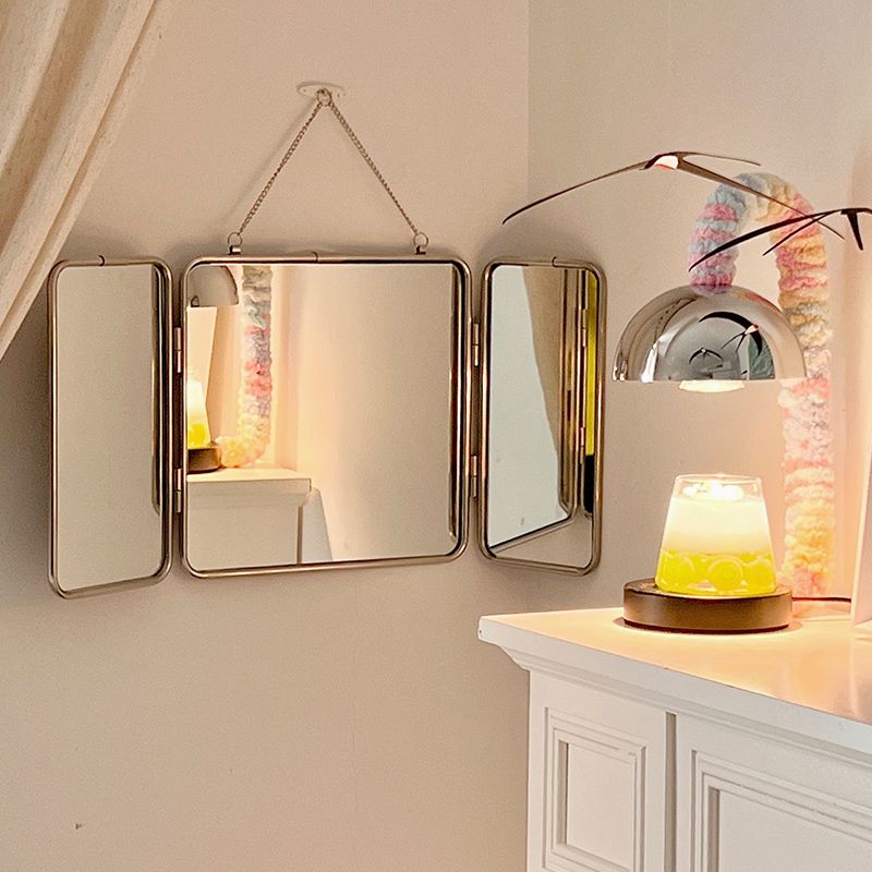 Vanity Home Decor - Three Fold Mirror Stainless Steel Wall