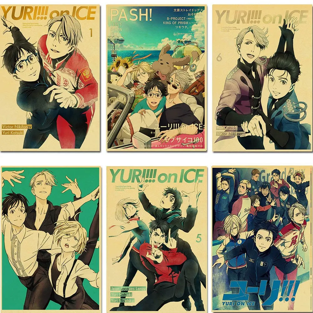 Home Decor Japanese - YURI on ICE Anime Retro Poster
