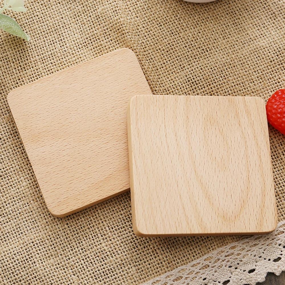 Home Decor Logo - Usongshine TwoTrees Wood Coasters Base 8.8CM