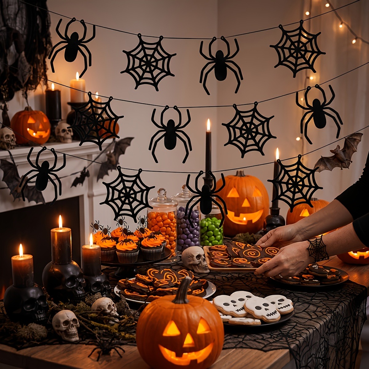 2 sets of Halloween spider web - огляд і ціна Home Decor Garland