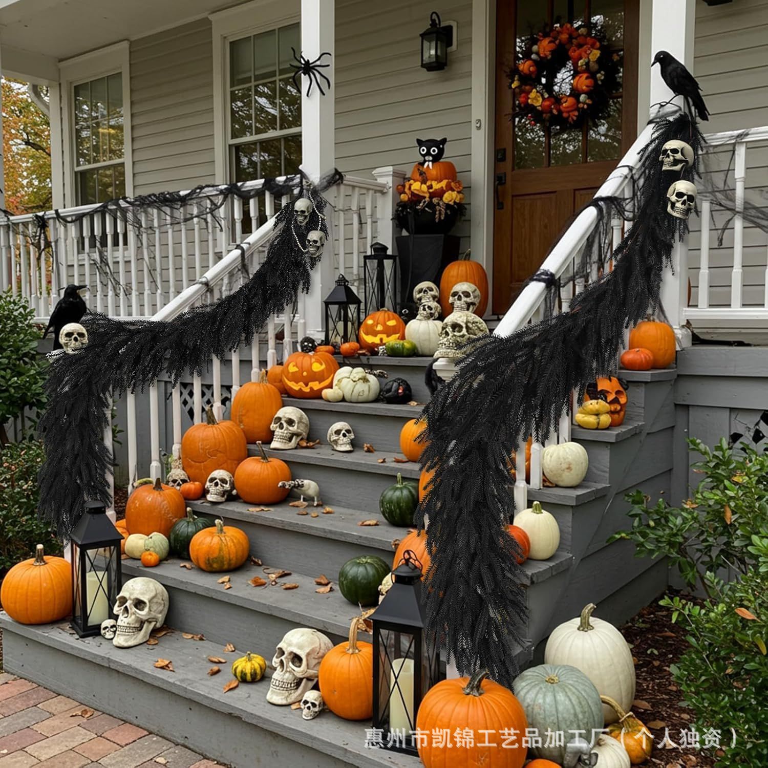 Black Norfolk Pine Halloween R - огляд і ціна Home Decor Garland
