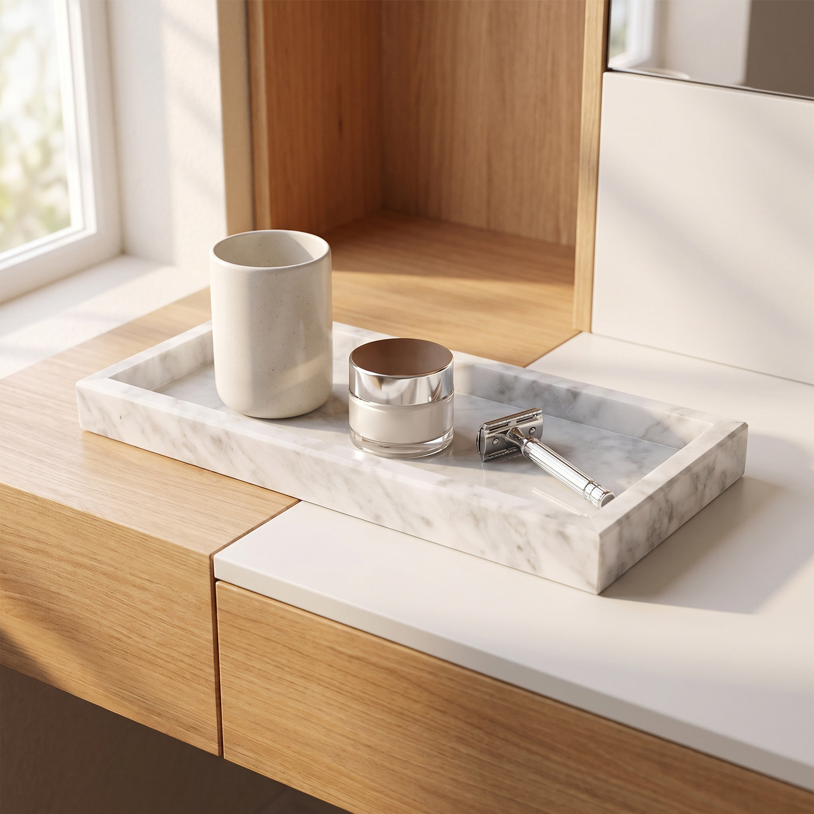 Marble Tray Rectangle for Bath - огляд і ціна Vanity Home Decor
