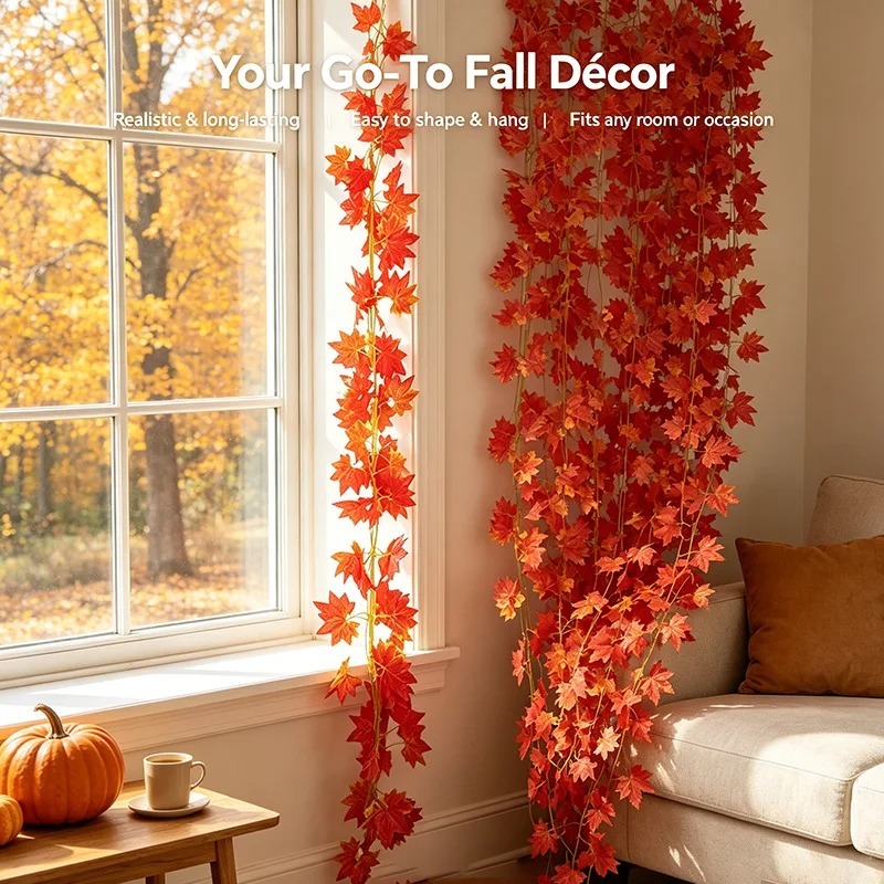 Artificial Fall Maple Leaf Gar - огляд і ціна Home Decor Garland