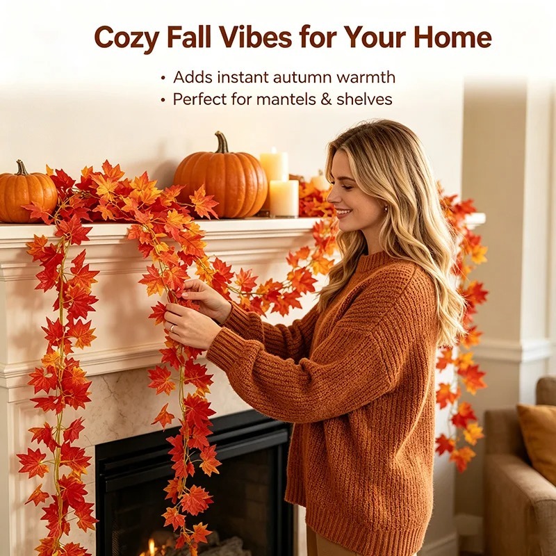 Artificial Fall Maple Leaf Gar - огляд і ціна Home Decor Garland