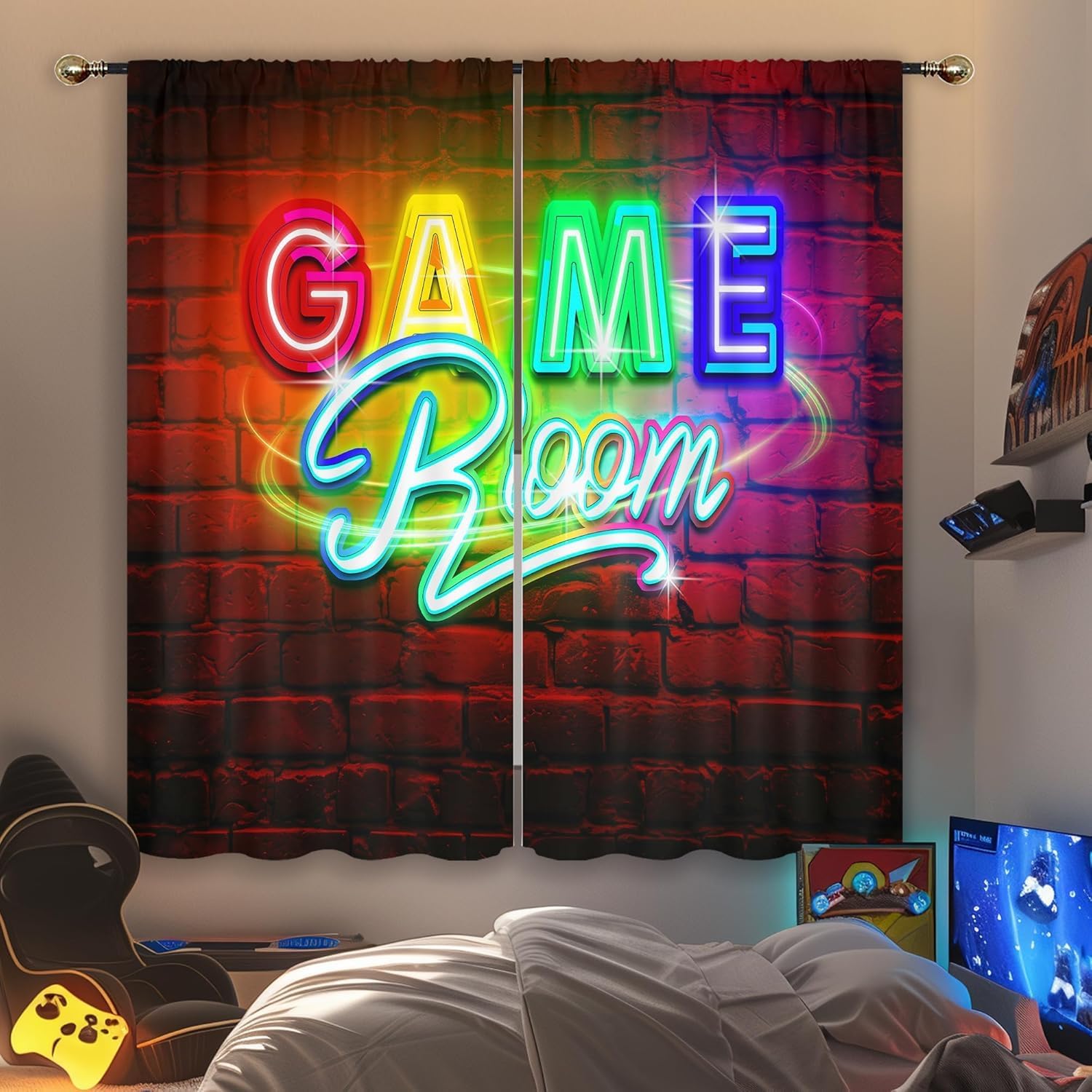 Neon Gaming Curtains, Rod Pock - огляд і ціна Home Decor Youtube Videos