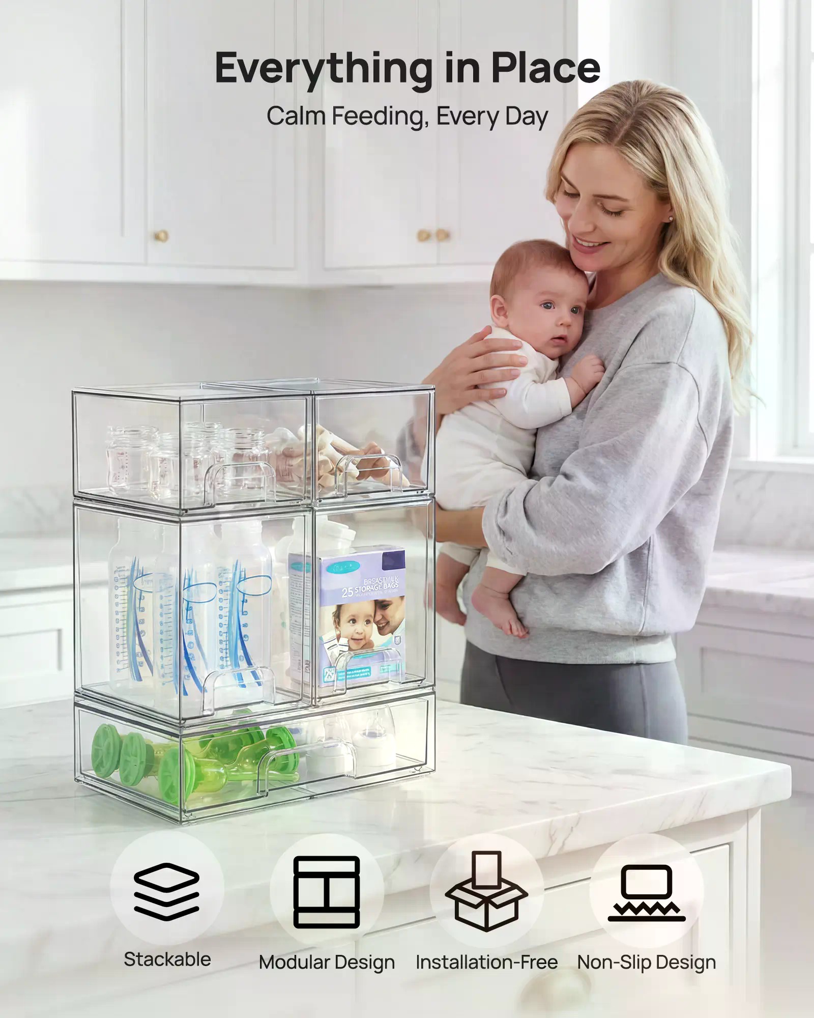 5/8 Pack Stackable Nursery Bot - огляд і ціна Vanity Home Decor