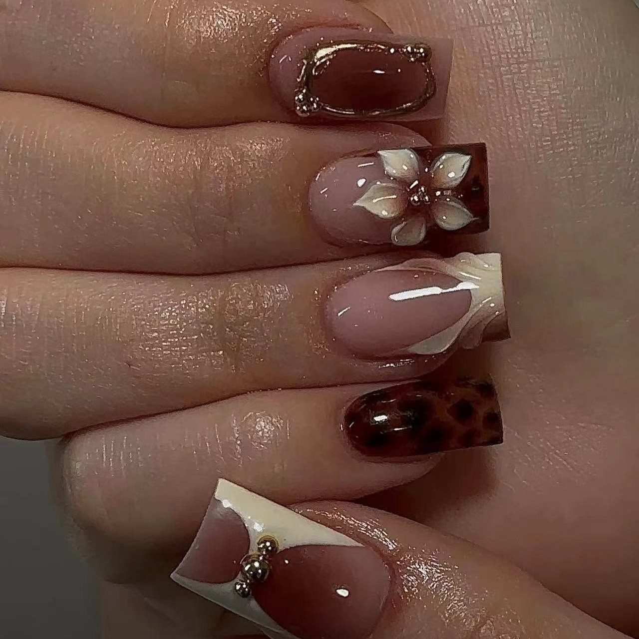 Short square fake nails for wo - огляд і ціна Pressed Flower Frame