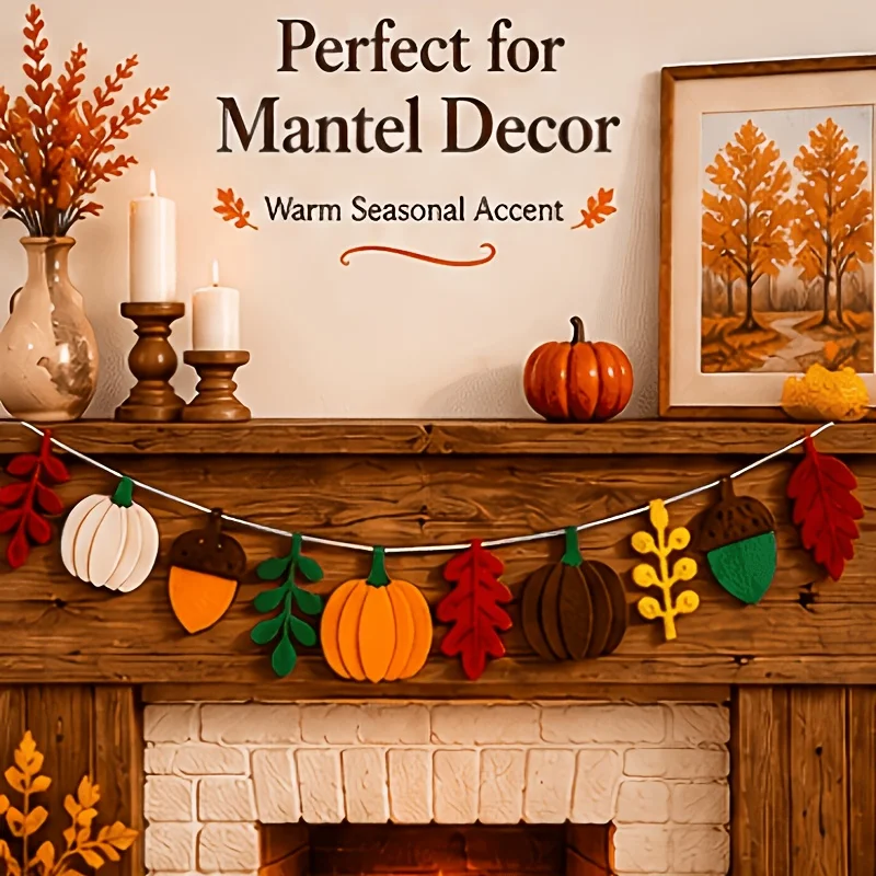 Fall Felt Garland Banner Pumpk - огляд і ціна Home Decor Garland