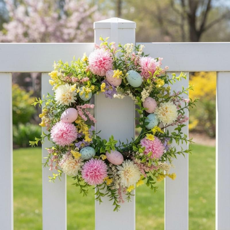QX2E Easter Door Wreath With A - огляд і ціна Home Decor Garland