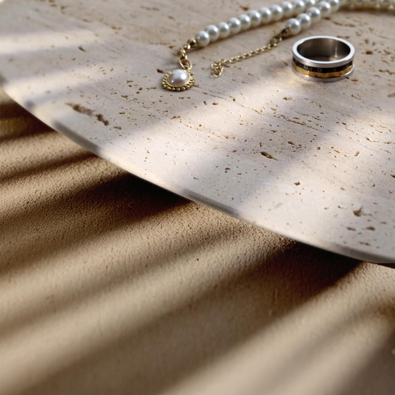 Travertine Vanity Tray for Bat - огляд і ціна Vanity Home Decor